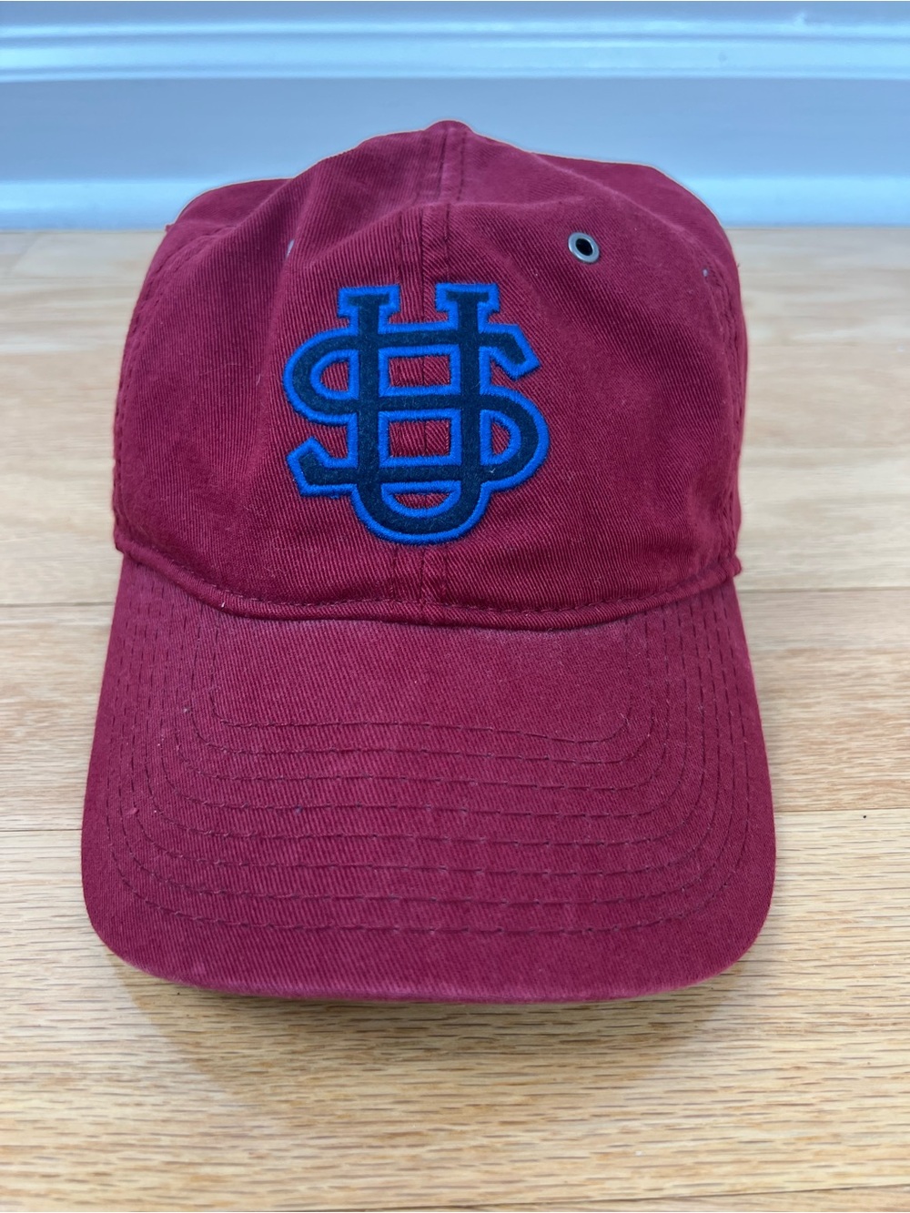 Blue Marlin Vintage Sportswear US All Stars Strapback Dad Hat Burgundy Cap